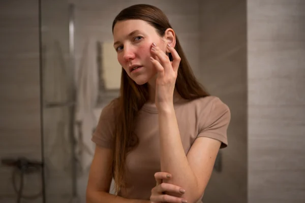 Woman seeing bumps after undergoing PDO thread lift