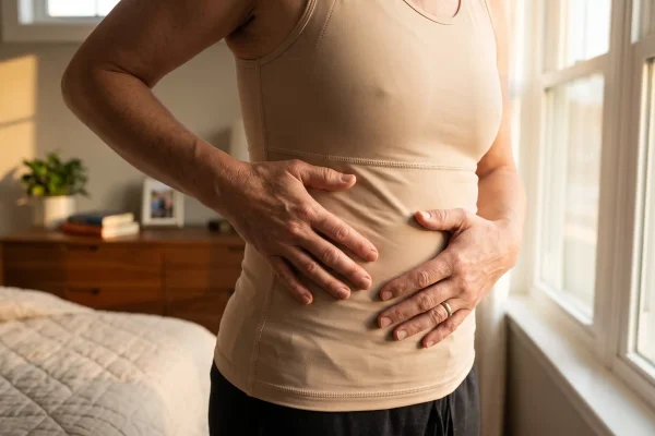 Adjusting a compression garment to support liposuction incision healing