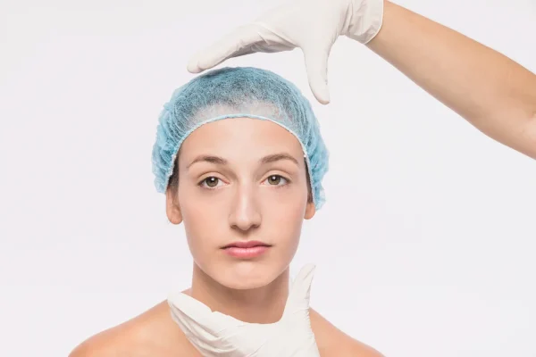 Close up shot of a woman before getting PDO threads