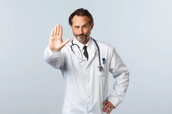 Doctor reminding people about where to properly get Hexarelin