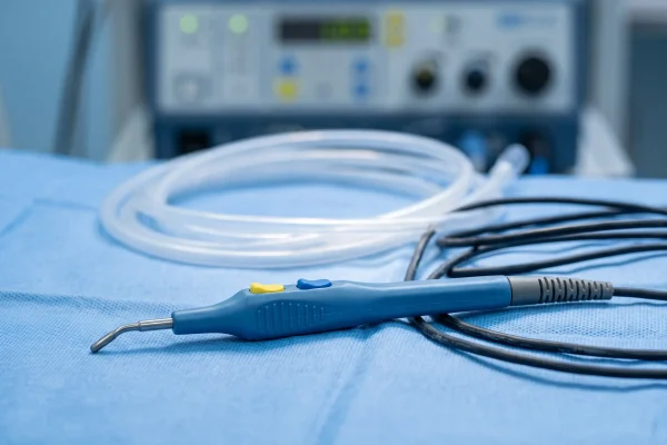 Handpiece and helium line used for subdermal skin tightening in the neck