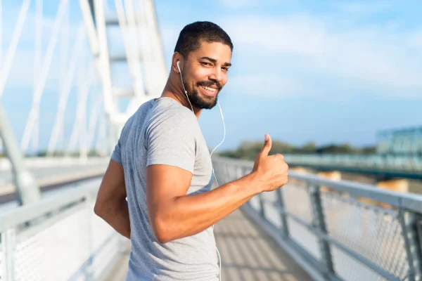 Man after getting Sermorelin peptide therapy