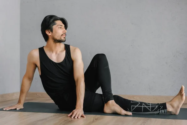 Man doing exercise two weeks post PRP injection