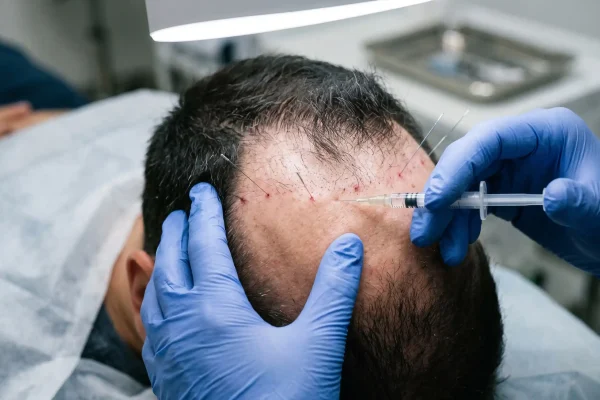PRP scalp injections along the hairline to treat early hair thinning