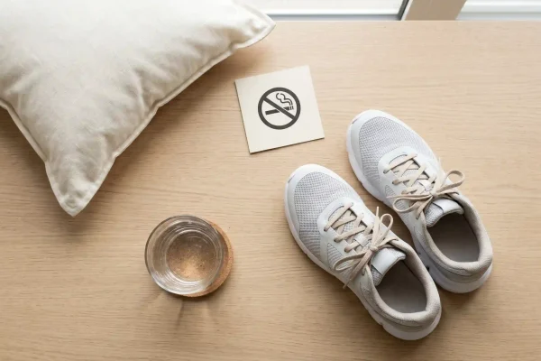 Recovery items illustrating thread lift aftercare rules beyond avoiding alcohol