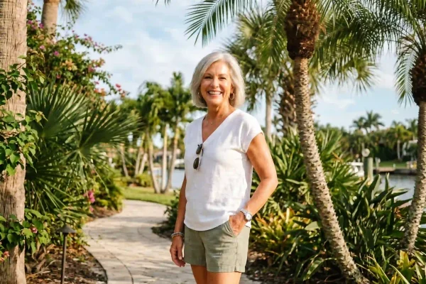 Healthy older adult outdoors showing there is no upper age limit for plastic surgery