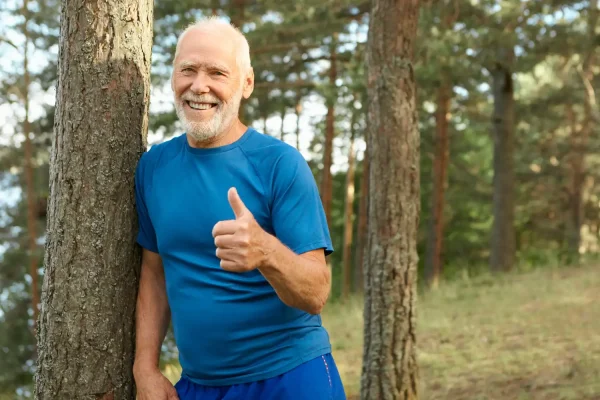 Old man reaping the benefits of Sermorelin therapy