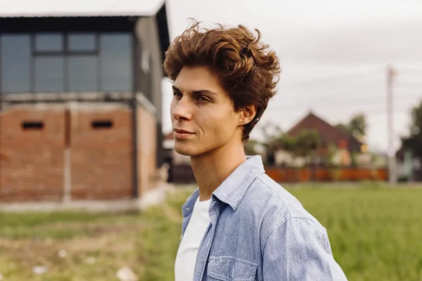 Side profile of a man after getting jawline fillers