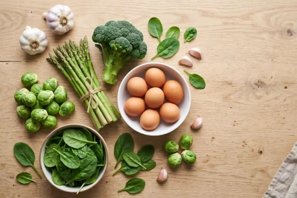 Sulfur-rich foods like garlic and broccoli that support glutathione levels