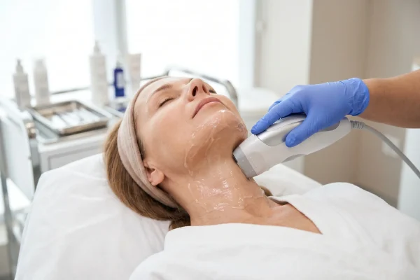 Ultrasound skin tightening on the neck, a non-surgical neck lift option