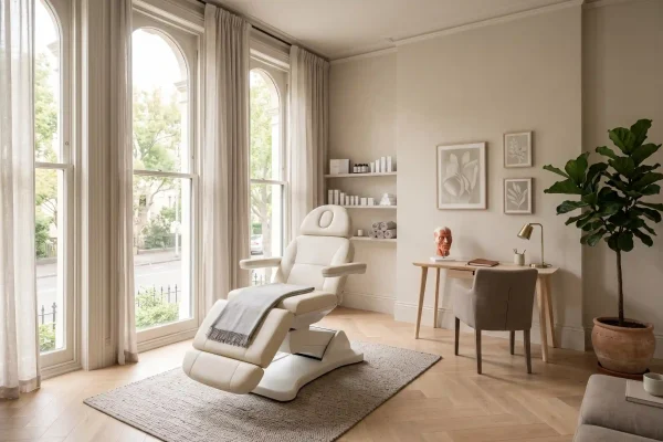 Consultation room at a boutique Tampa aesthetic practice where treatment plans are assessed