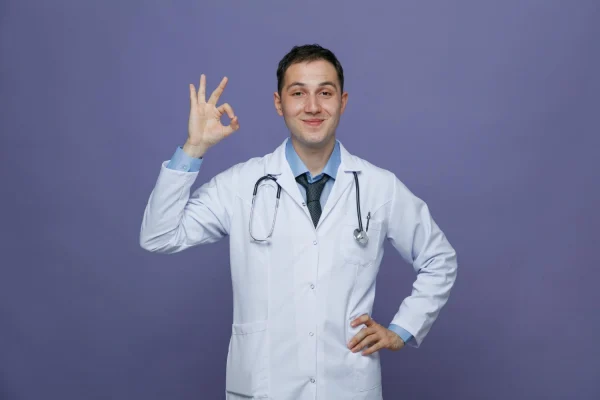 Man after successfully doing a PDO thread lift revision