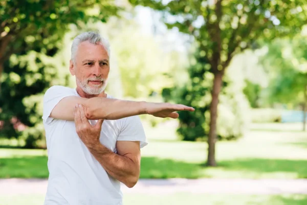 Man looking very strong after undergoing Sermorelin therapy