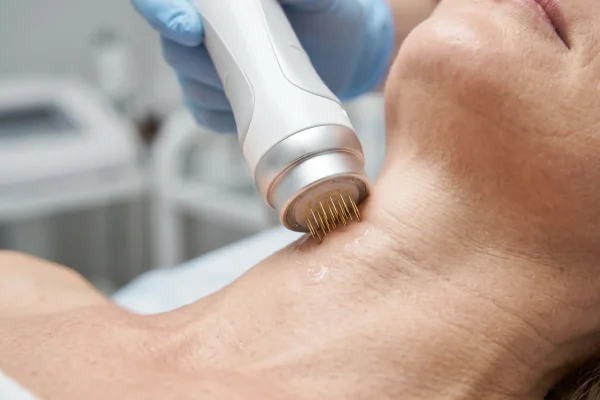 Radiofrequency microneedling on the neck for non-surgical skin tightening
