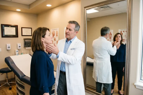 Skin assessment for tightening neck and jawline without surgery