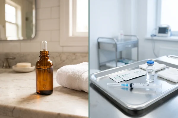 Topical versus injectable GHK-Cu peptide compared in home and clinical settings