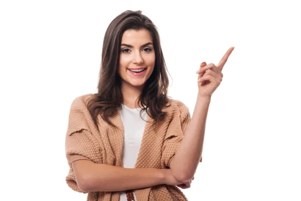 Woman pointing to different tummy tuck options available at Formation