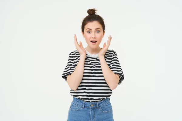 Woman surprised by Tirzepatide clinical research findings for weight loss