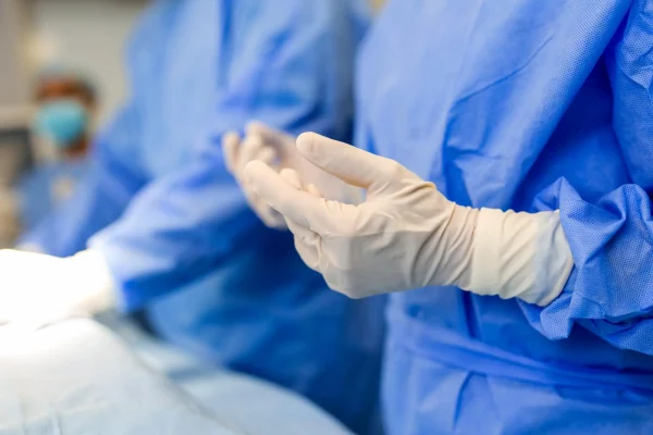 a hand of a surgeon