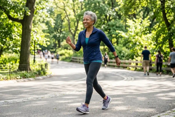 Active woman in her 60s exercising, a strong liposuction candidate
