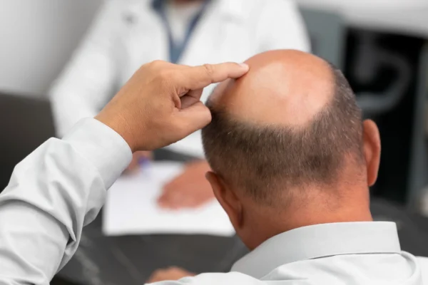 Adult male having balding problems
