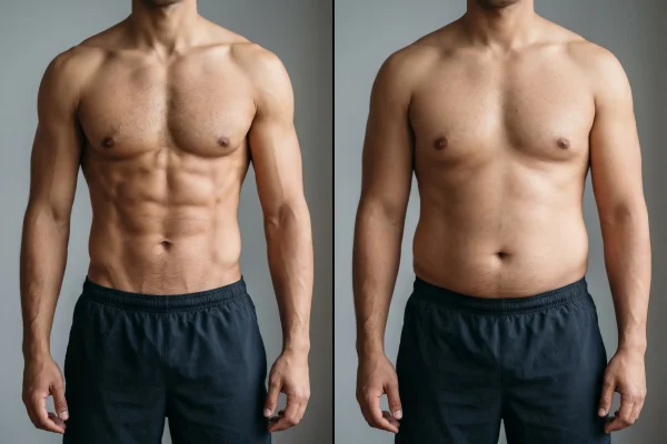 Before and after stomach definition at stable weight after HD lipo