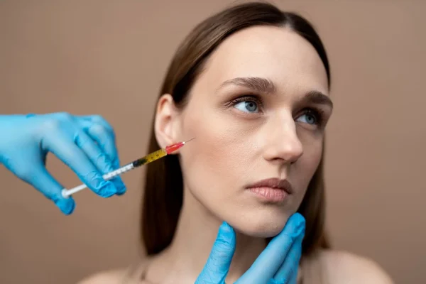 Botox injection on face