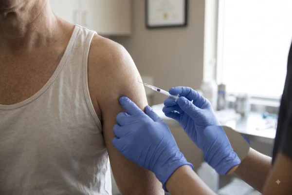Botulinum toxin injected into the deltoid for arm Botox