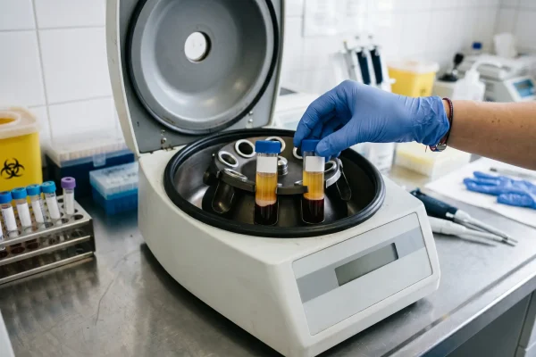 Centrifuge separating platelet-rich plasma for PRP hair treatment