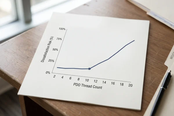Chart showing dissatisfaction risk rising with each additional PDO thread placed