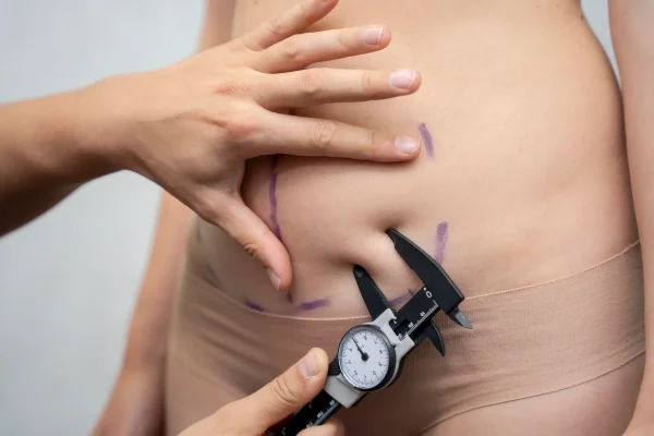 Close up hand using medical tool on patient