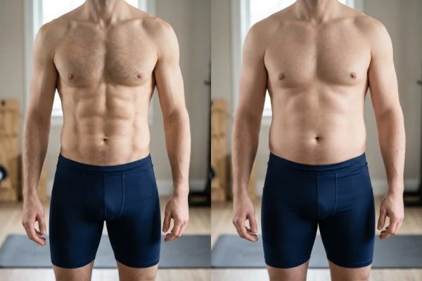 Comparison of body shape when weight is maintained versus gained after liposuction