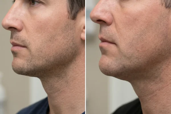 Comparison of subtle versus overfilled jawline filler outcomes