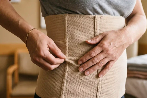 Adjusting a compression garment in the first days after liposuction