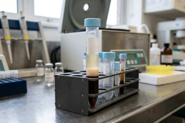 Concentrated platelets separated for a PRP hair growth treatment