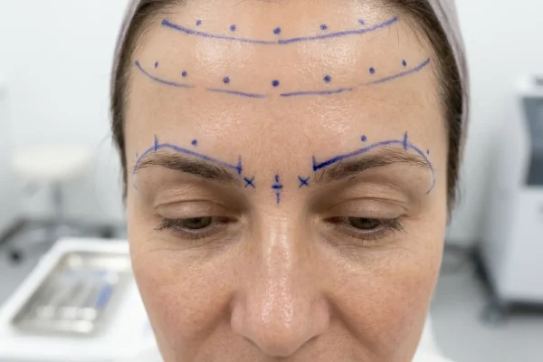 Infographic showing conservative injectable placement to avoid the frozen look.