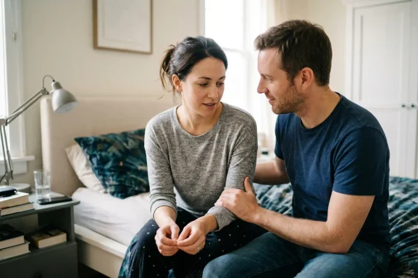 couple intimately talking