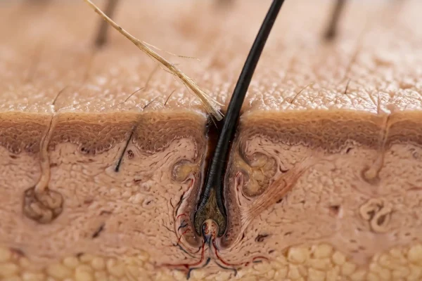 Diagram of why hair falls out after PRP as follicles reset into a new cycle