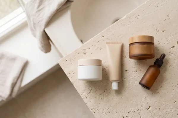 Retinol and scrub set aside during filler aftercare, moisturizer and sunscreen kept