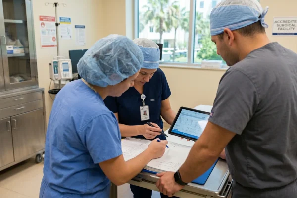 surgical team planning combined procedures in Tampa