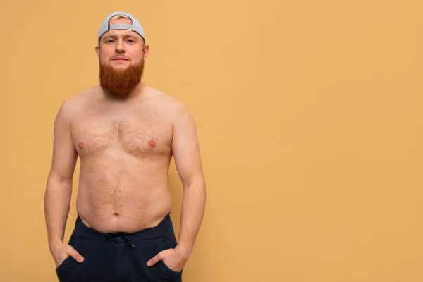 Front view man inspiring bodypositivity