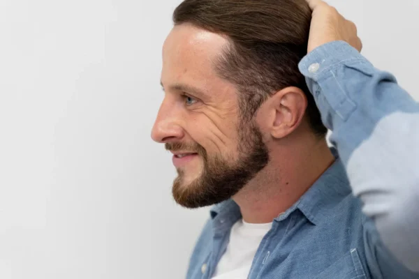 guy holding head with both hands