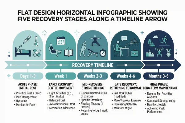 High-def lipo recovery timeline infographic from days to six months