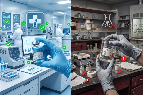 Human-grade versus research-grade peptide comparison for safe Dihexa peptide use