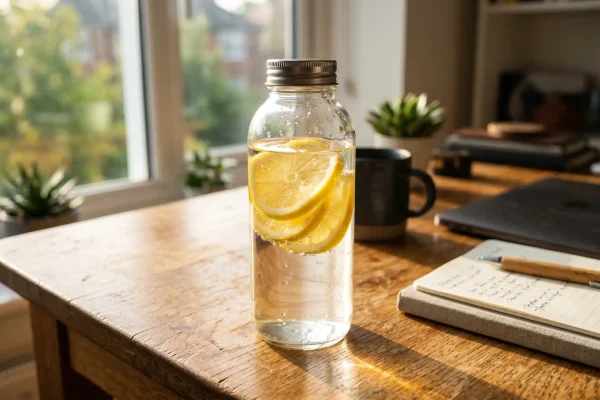 Hydration with lemon water supports liposuction recovery and swelling reduction