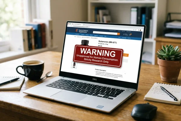 laptop with warning sign for Ibutamoren