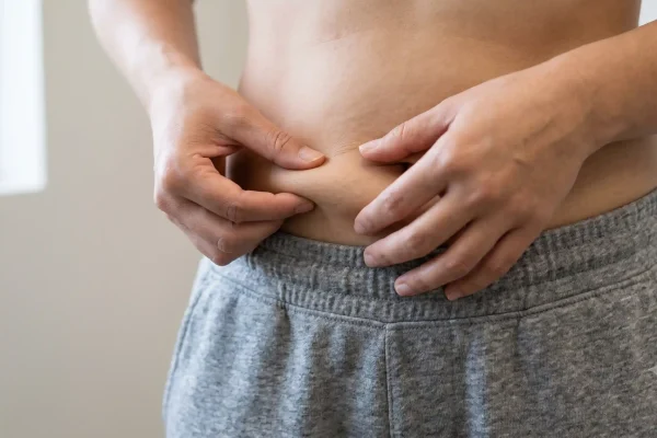 Loose skin after weight loss before a tummy tuck procedure