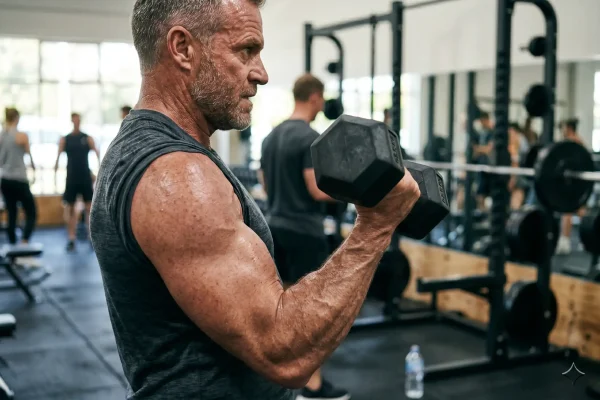 Man doing resistance training to support ibutamoren muscle growth benefits