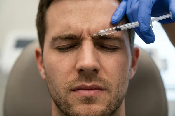 man getting botox