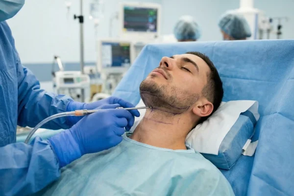 man getting neck lipo